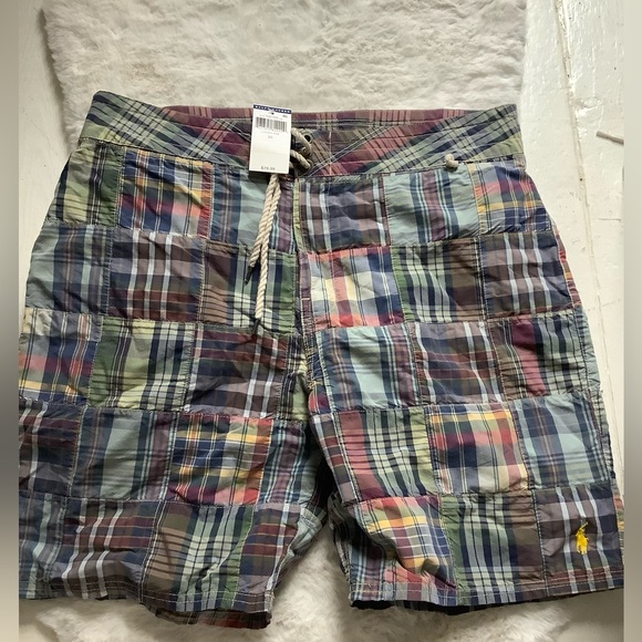 Polo Ralph Lauren Other - Vintage new Ralph Lauren pony madras plaid shorts swim wear size 34